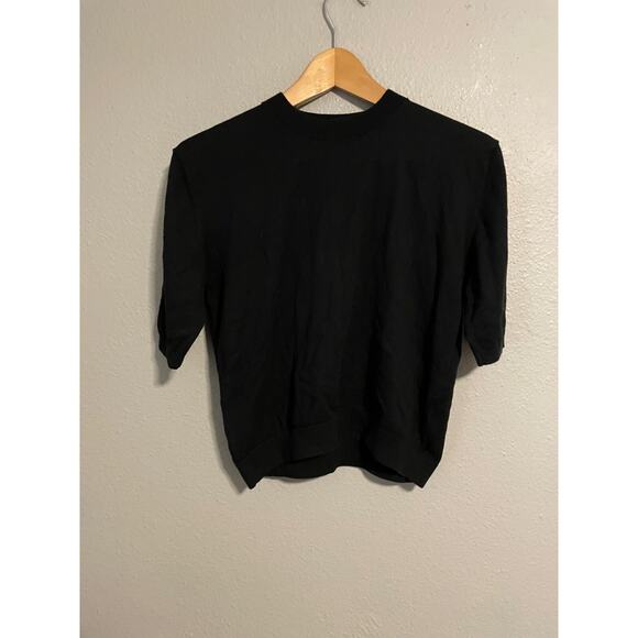 Crush Collection Womens Sweater Size 0 US XS Black Silk Cashmere Blend Cropped - Picture 1 of 7